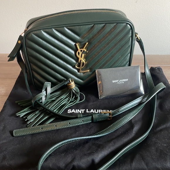 Yves Saint Laurent Handbags - YSL Authentic monogram calf crossbody bag hunter green.